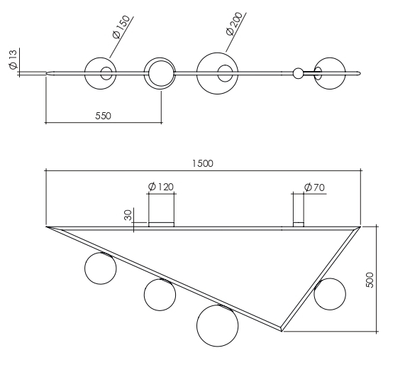 Потолочный светильник Atelier Areti Girlande Ceiling Triangle в Перми