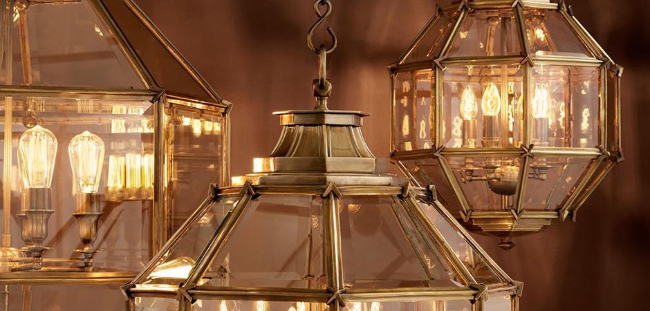 Люстра Lantern Owen Brass M - Loft-Concept в Перми