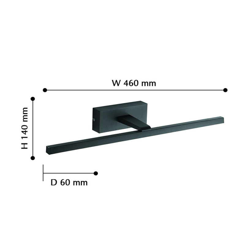 Настенная подсветка черного цвета BACKLIGHT 46 см в Перми