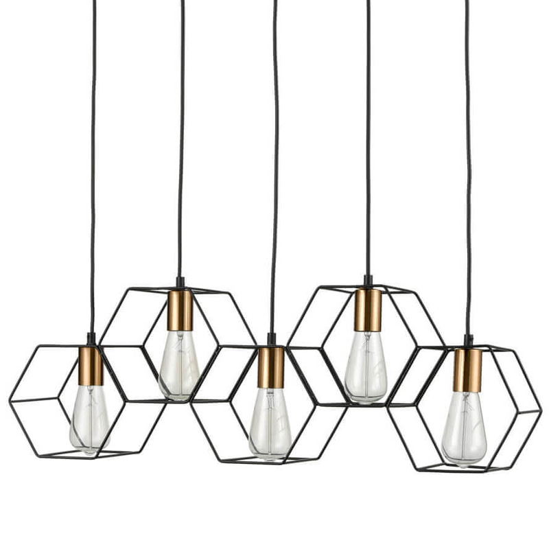 Люстра Loft Wire Cage Pendant 5 Черный в Перми | Loft Concept 