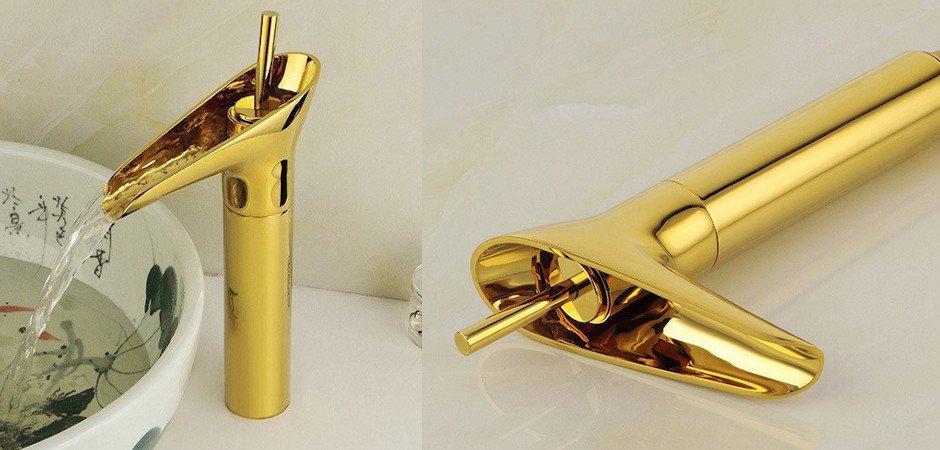 Смеситель для умывальника Золотой Gold toggle Смеситель для умывальника Золотой Gold toggle - Loft-Concept в Перми