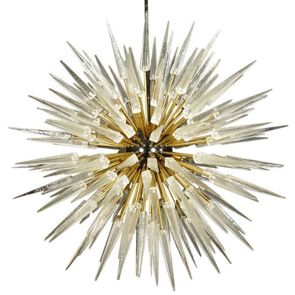 Murano Spike  Sputnik Rock Chandelier Золотой Черный Прозрачное Стекло в Перми | Loft Concept 