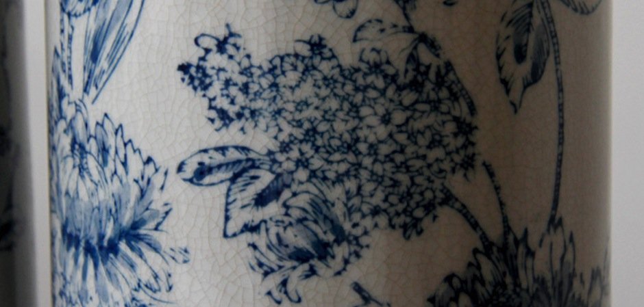 Вазы blue and white ornament Комплект из 2-х Вазы blue and white ornament Комплект из 2-х - Loft-Concept в Перми