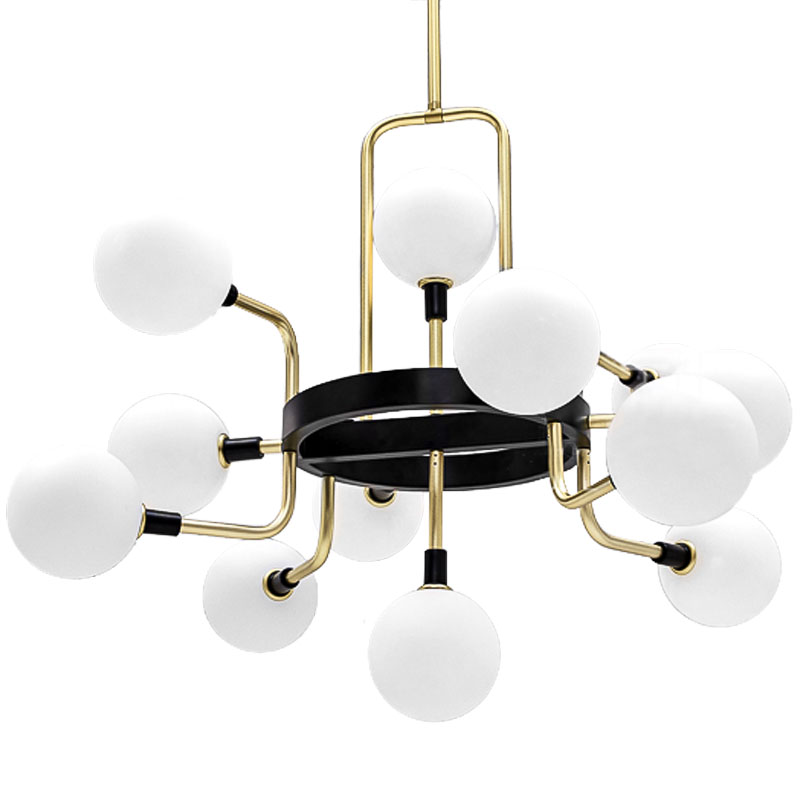 Люстра TECH Lighting Viaggio Chandelier 12 Черный Белый Глянцевое золото в Перми | Loft Concept 