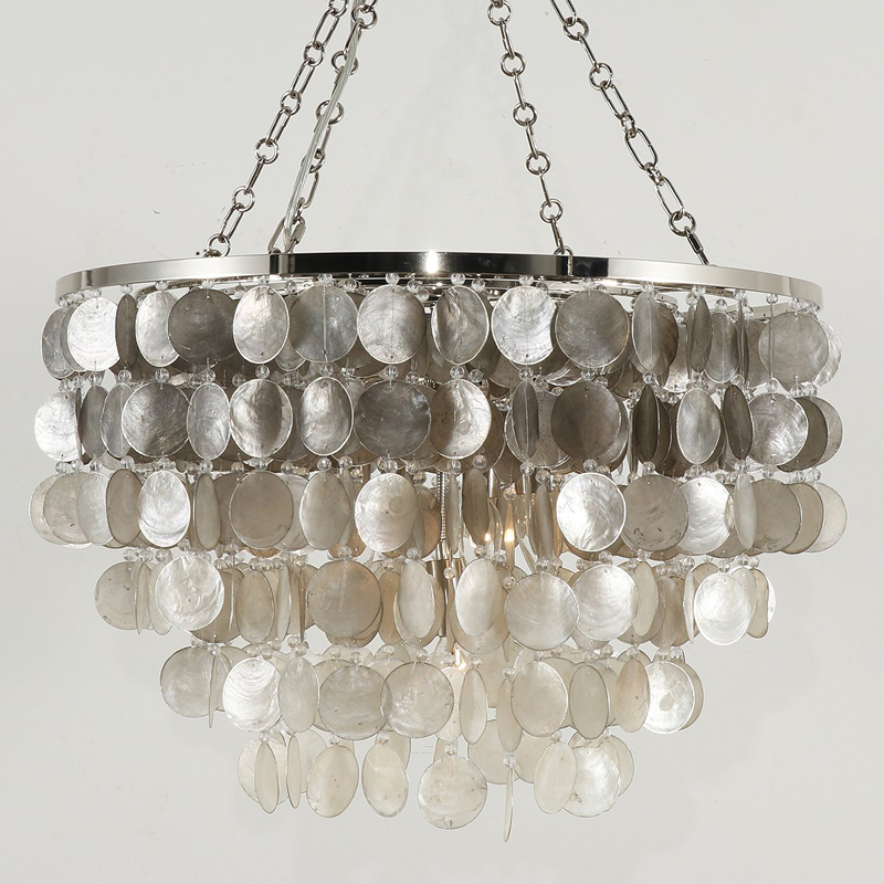 Люстра из ракушек SHELL Chandelier grey 61 Перламутровый Серый в Перми | Loft Concept 