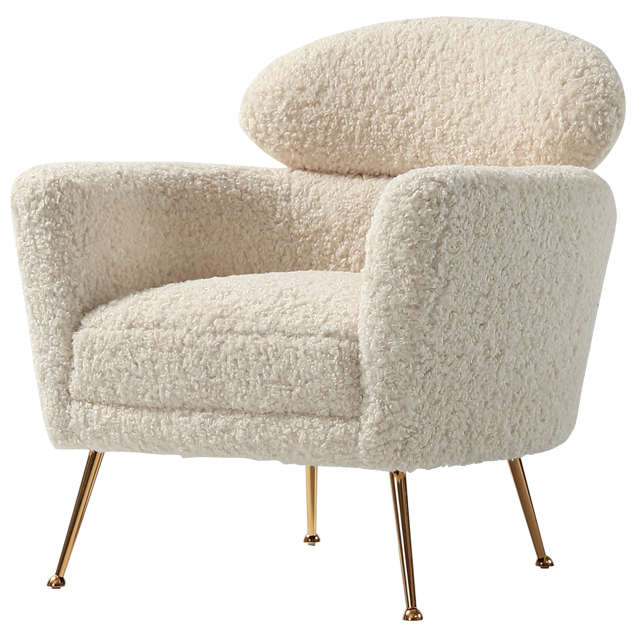 Кресло Milk Boucle Chair Молочный Золотой в Перми | Loft Concept 