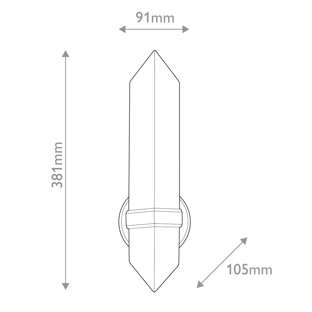 Бра черного цвета металлическое с вертикальным плафоном из алебстра Alora в Перми