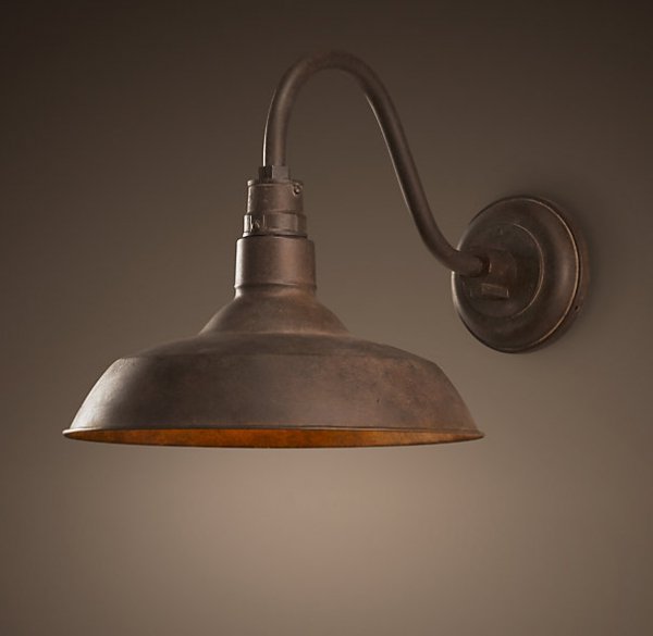 Бра Vintage Barn Sconce Rusty Искусственная бурая ржавчина в Перми | Loft Concept 