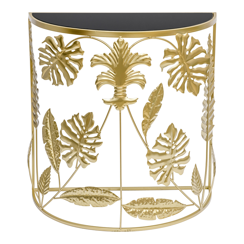 Консоль Tropical Gold Leaves Console Золотой Черный в Перми | Loft Concept 