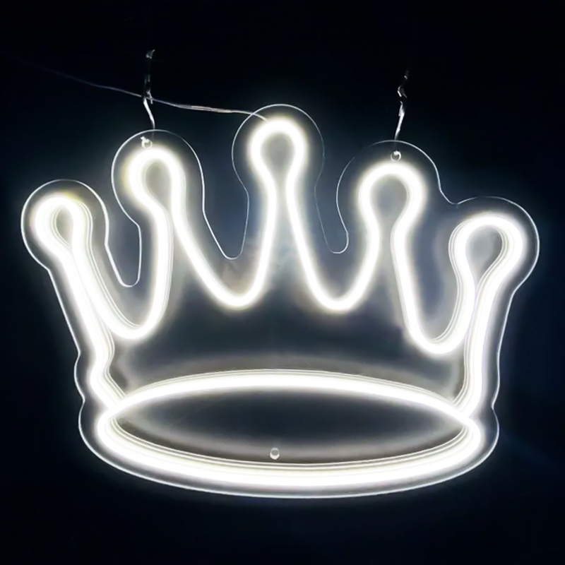 Неоновая настенная лампа Crown Neon Wall Lamp Белый Прозрачный в Перми | Loft Concept 