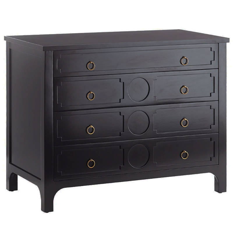 Комод с 4-мя ящиками Lawrence chest of drawers Black Черный Черный в Перми | Loft Concept 