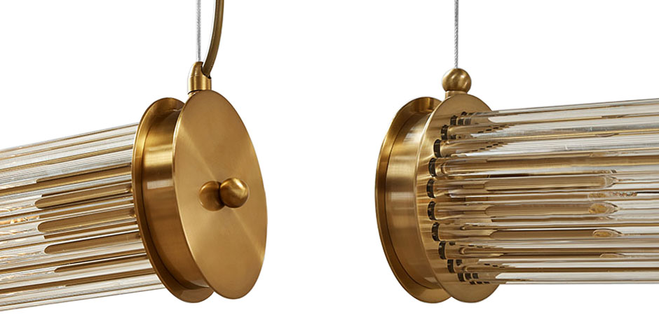 Подвесной светильник Glass TUBE Pendant Double Gold Подвесной светильник Glass TUBE Pendant Double Gold - Loft-Concept в Перми