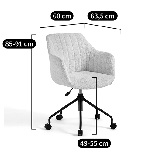 Вращающееся кресло с обивкой букле Boucle Office Chair в Перми