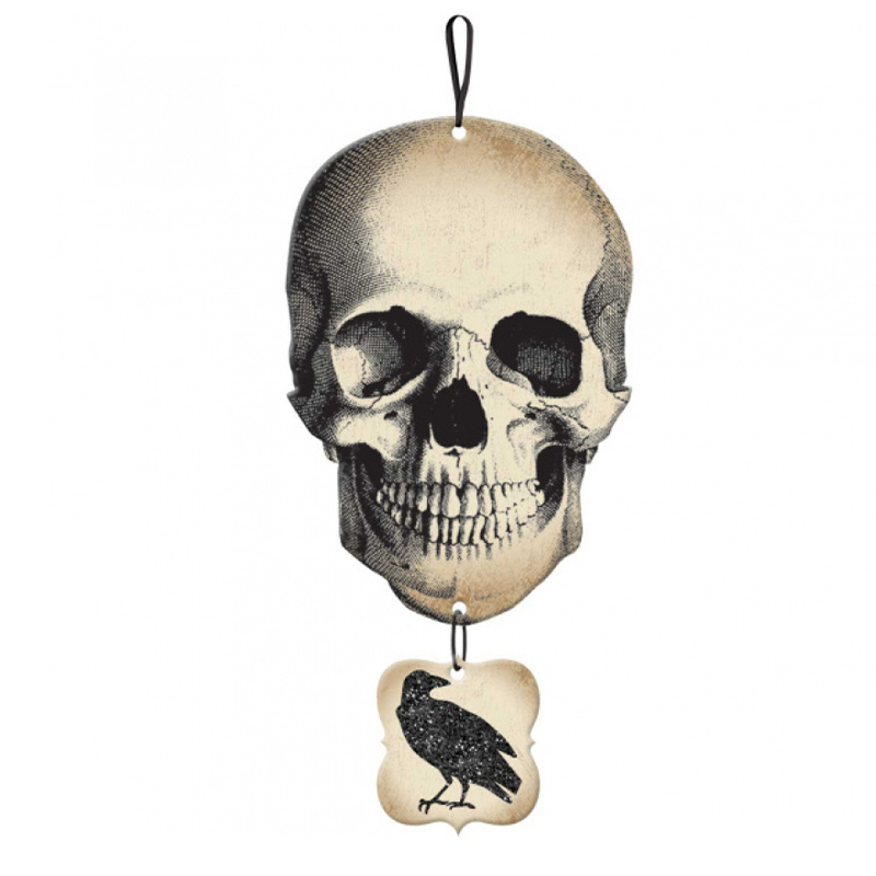 Аксессуар HALLOWEEN Hanging Skull Серый Черный в Перми | Loft Concept 