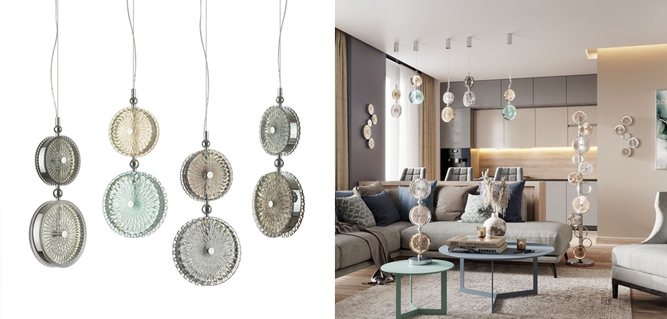 Подвесной светодиодный светильник Peony Yellow&Grey Подвесной светодиодный светильник Peony Yellow&Grey - Loft-Concept в Перми