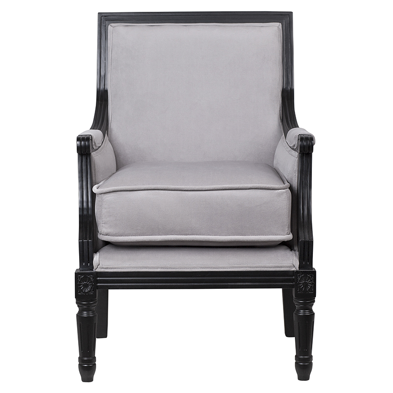 Кресло Harry Armchair black and grey velour Серый Черный в Перми | Loft Concept 