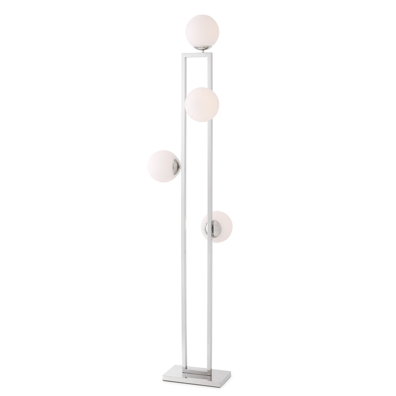 Торшер Eichholtz Floor Lamp Pascal Nickel Никель Белый в Перми | Loft Concept 