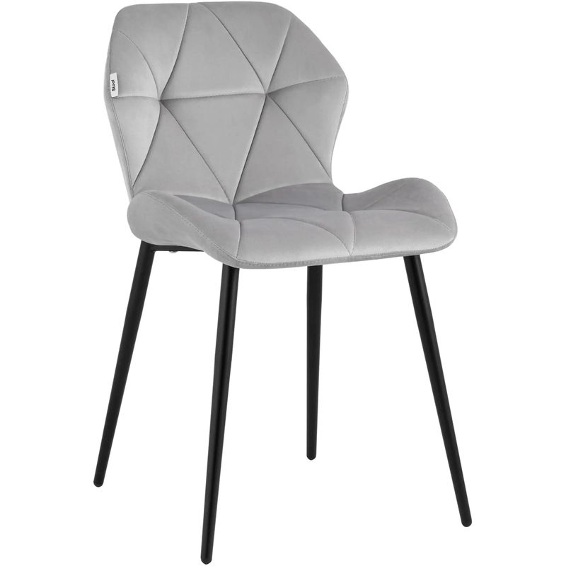 Стул Jeroen Chair II Серый Велюр Серый Черный в Перми | Loft Concept 