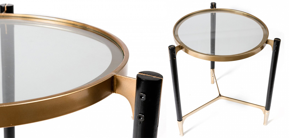 Приставной столик Black & Gold Table round Приставной столик Black & Gold Table round - Loft-Concept в Перми