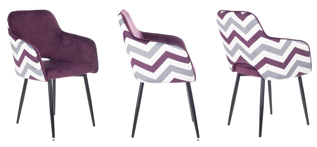 Стул SHARRON Chair Сливовый Зигзаг - фото