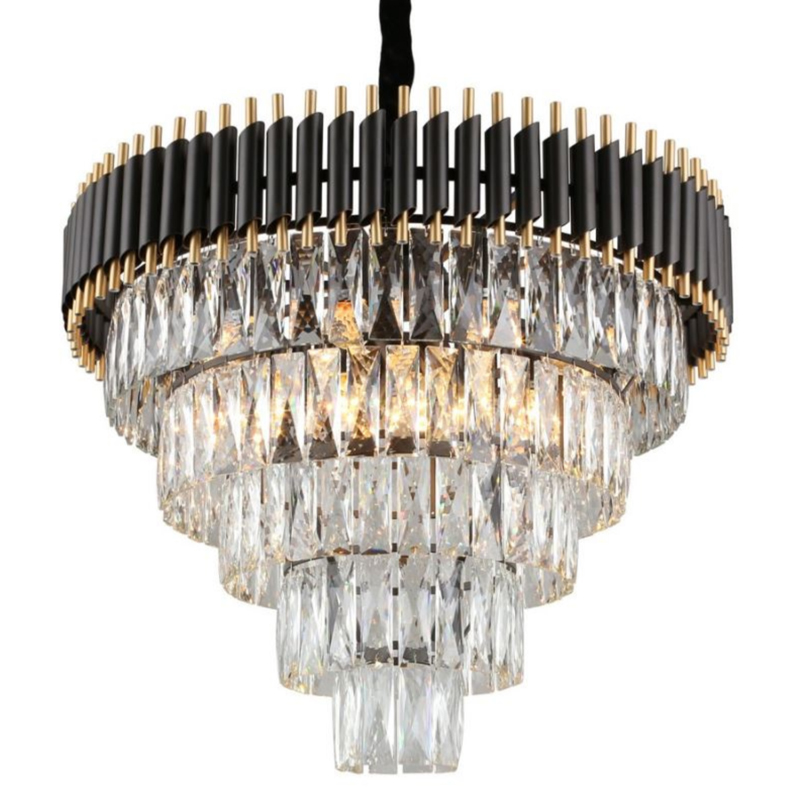 Empire Black Chandelier Crystal D 66 Черный Прозрачное Стекло Золотой в Перми | Loft Concept 