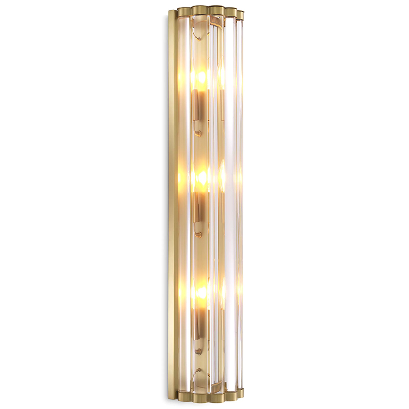 Бра Eichholtz Wall Lamp Amalfi Brass Прозрачное Стекло Латунь в Перми | Loft Concept 