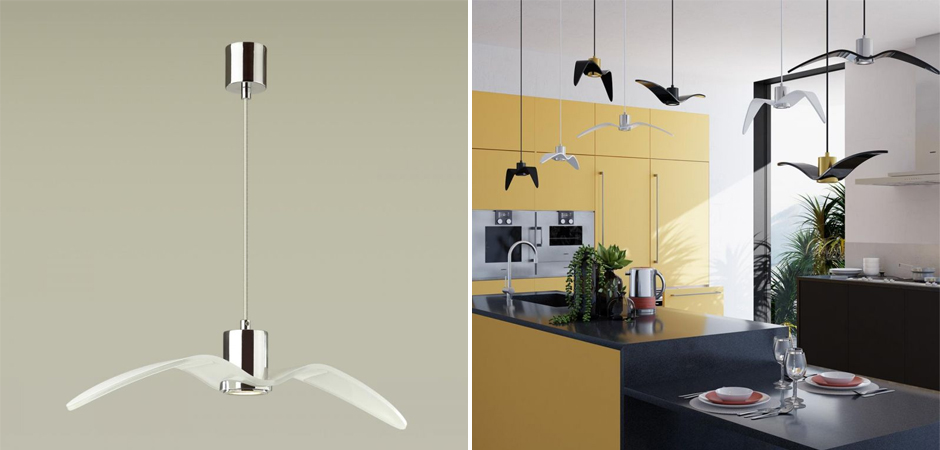 Подвесной светильник Seagull Average Chrome белый Подвесной светильник Seagull Average Chrome белый - Loft-Concept в Перми