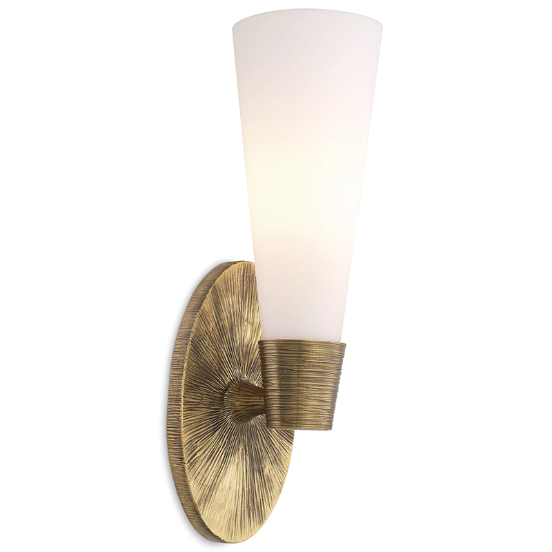 Бра Eichholtz Wall Lamp Nolita Single Белый Латунь в Перми | Loft Concept 