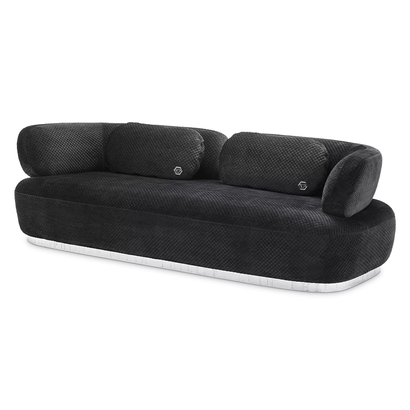 Диван Philipp Plein Sofa Signature Чёрный Черный Золотой в Перми | Loft Concept 