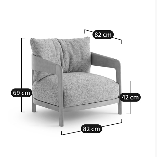 Кресло с каркасом из массива ясеня Deniaud Ash Grey Armchair в Перми