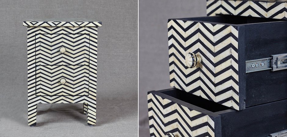 Комод инкрустация костью Inlaid Bone Chevron Mini Комод инкрустация костью Inlaid Bone Chevron Mini - Loft-Concept в Перми