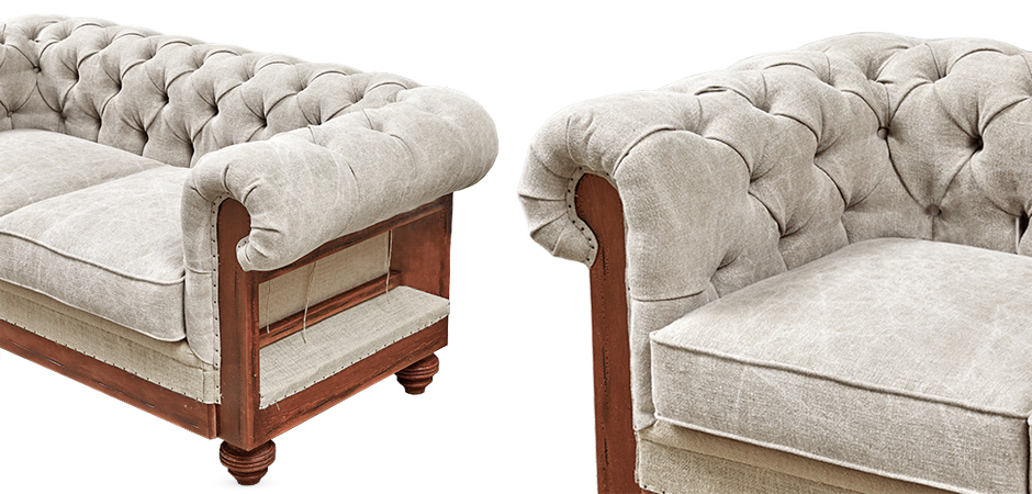 Диван Deconstructed Chesterfield Sofa double Ivory Диван Deconstructed Chesterfield Sofa double Ivory - Loft-Concept в Перми