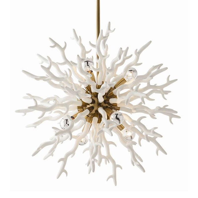 Люстра Arteriors DIALLO SMALL CHANDELIER Белый Золотой в Перми | Loft Concept 