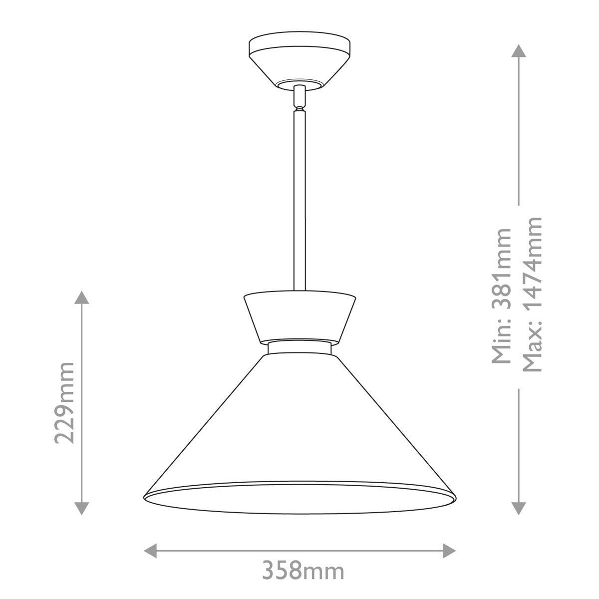 Подвесной светильник с белым стеклянным конусным плафоном Alora Mood в Перми