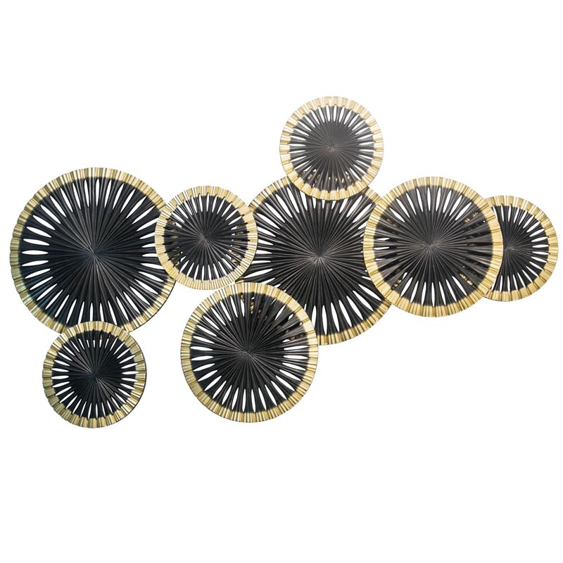 Арт-объект Apollo Black and Gold Wall Plaque Disc gap 8 Золотой Черный в Перми | Loft Concept 