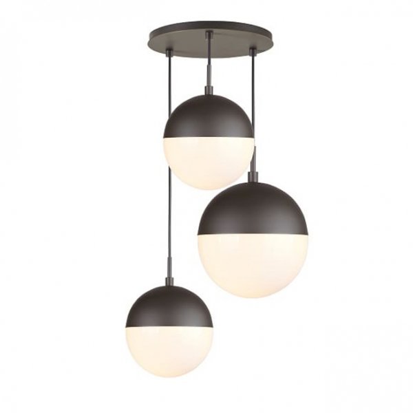 Подвесной светильник Copper Light Black Pendant 3 Черный Белый в Перми | Loft Concept 