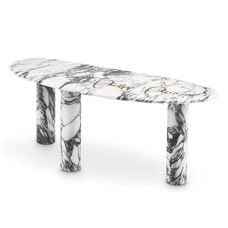 Консоль Philipp Plein Console Table Forte Белый Мрамор Bianco Золотой в Перми | Loft Concept 