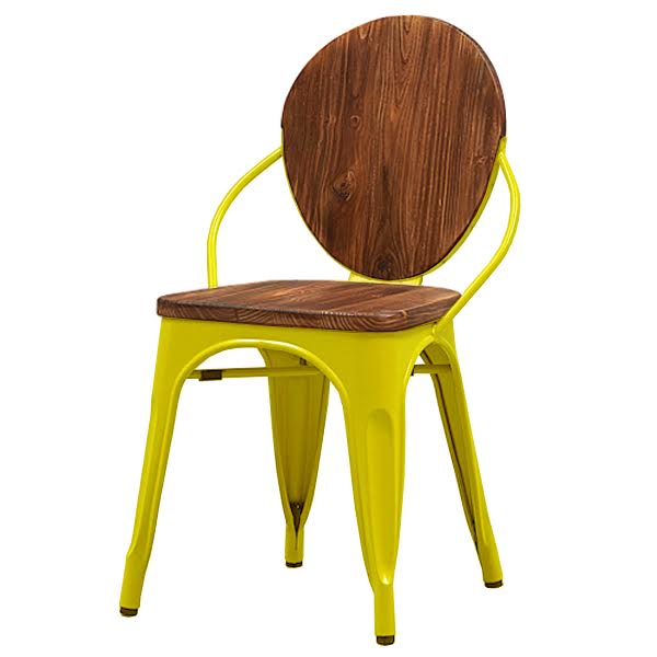 Стул Tolix chair Wooden Yellow Дуб темный Желтый в Перми | Loft Concept 