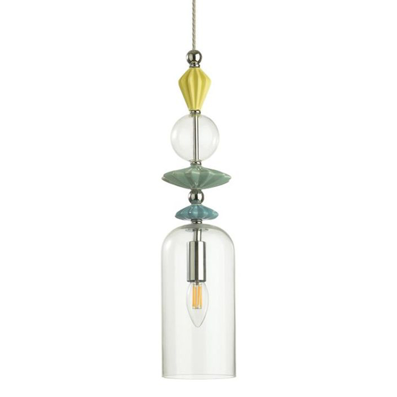 Подвесной светильник Iris Glas hanging lamp candy C chrome Прозрачное Стекло Прозрачный желтый Голубой Хром Прозрачный зеленый в Перми | Loft Concept 