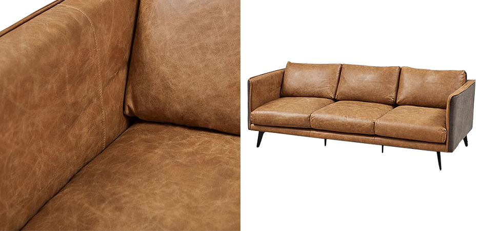 Диван Caramel Leather & Textiles Triple Sofa Диван Caramel Leather & Textiles Triple Sofa - Loft-Concept в Перми