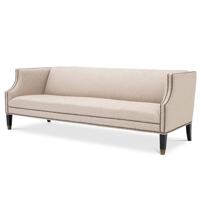 Диван Eichholtz Sofa Doheny Песочный Латунь Черный в Перми | Loft Concept 