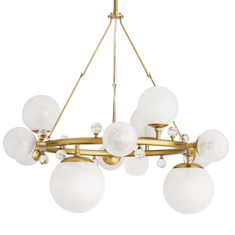 Люстра Arteriors TROON ROUND CHANDELIER Золотой Белый в Перми | Loft Concept 