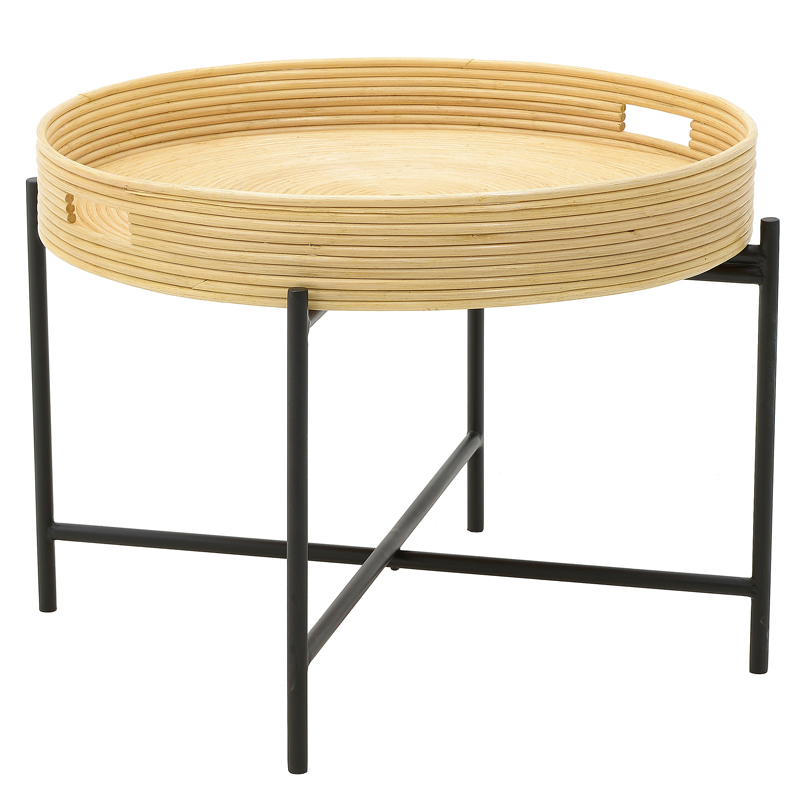 Кофейный стол-поднос Odelis Rattan Table Черный Древесина в Перми | Loft Concept 