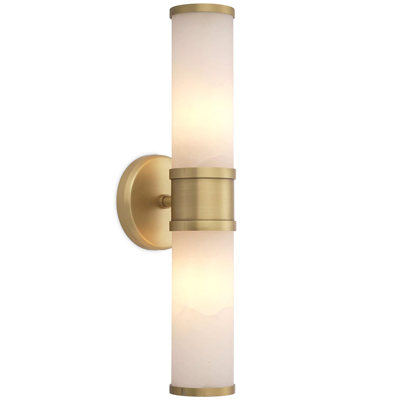 Бра Eichholtz Wall Lamp Claridges Double Латунь Бежевый в Перми | Loft Concept 