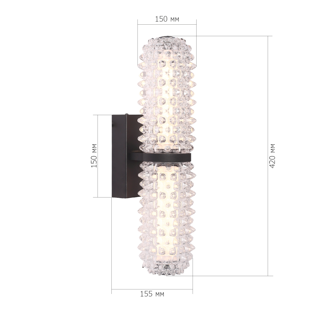 Бра с факутрным стеклянным плафоном Sonora в Перми