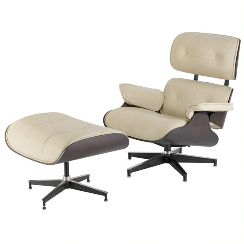 Кресло Eames Lounge Chair & Ottoman cream Кремовый в Перми | Loft Concept 