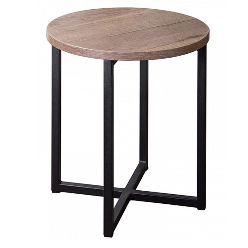 Приставной стол Industrial Oak Heidi Side Table Черный Дерево Табак в Перми | Loft Concept 