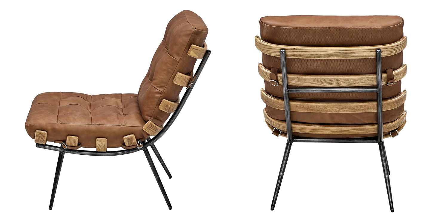 Кресло Philbert Chair brown leather - фото