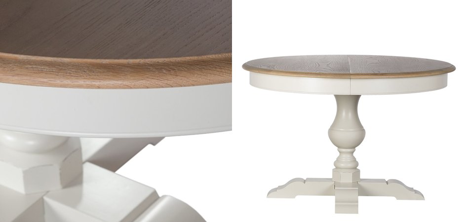 Provence Round Dining Table White раскладной стол Provence Round Dining Table White раскладной стол - Loft-Concept в Перми