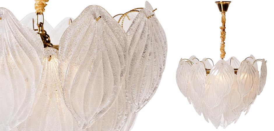Люстра Textured Glass Chandelier Petal 8 Люстра Textured Glass Chandelier Petal 8 - Loft-Concept в Перми